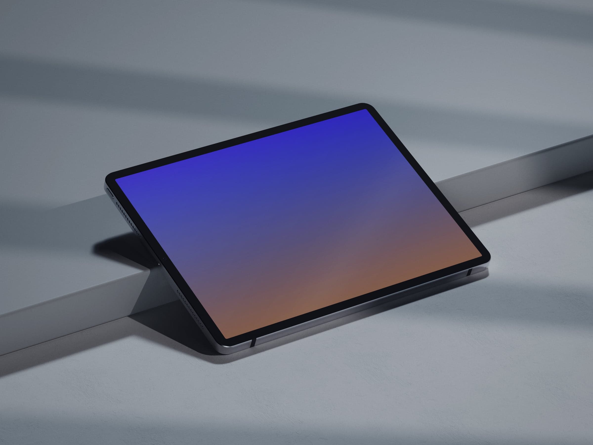 DYL 01 iPad resting on a concrete ledge in soft daylight mockup preview