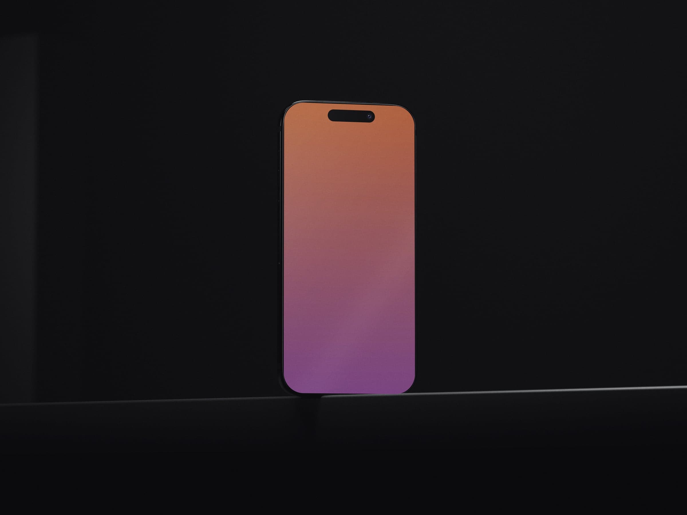 NOIR 04 iPhone upright in low light setup mockup preview