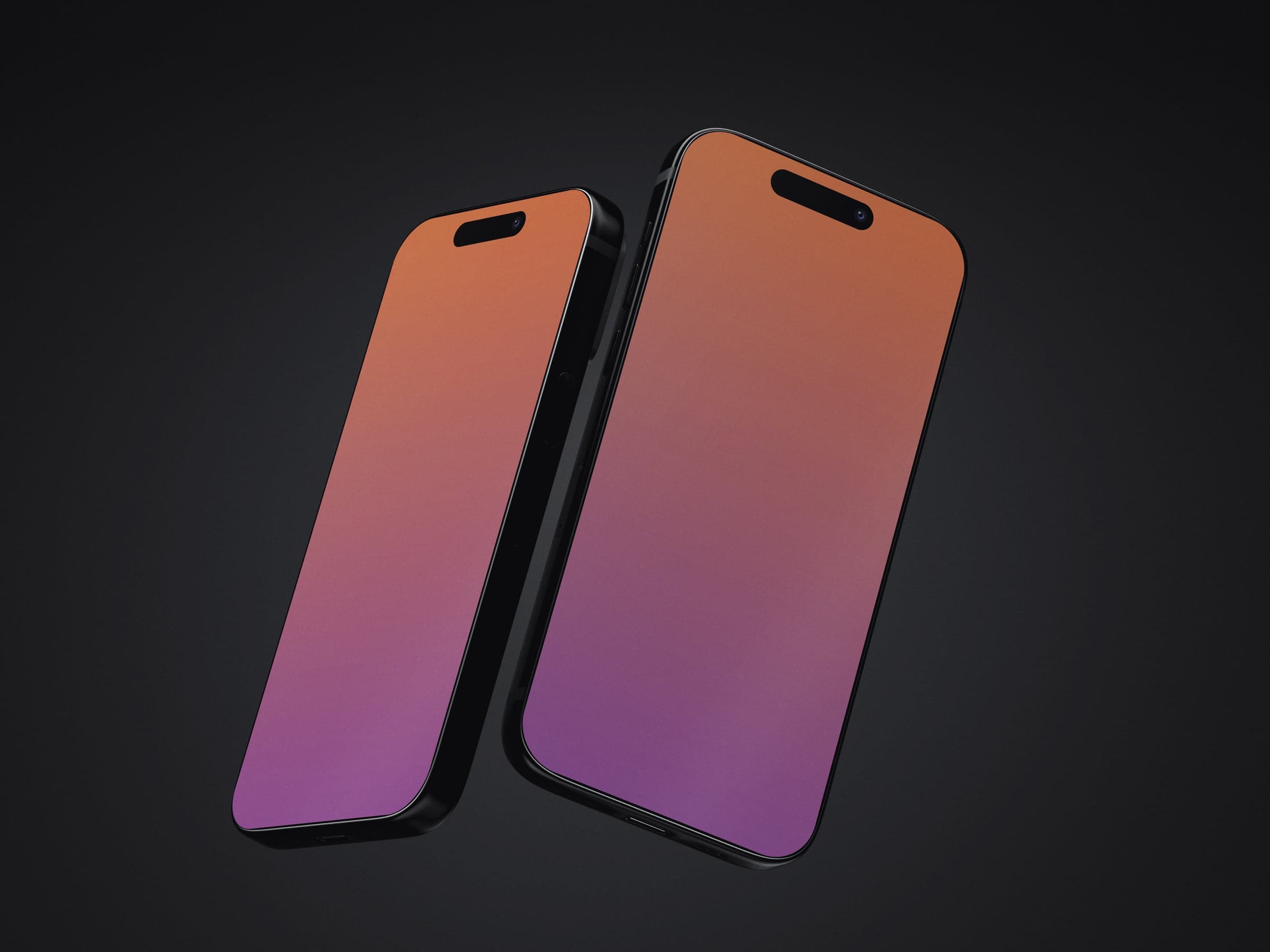 NOIR 06 Pair of iPhones on a dark textured surface mockup preview